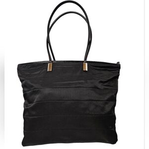 Gucci Ribbed Nylon And Patent Leather Weekender Tote Bag In Black And Silver